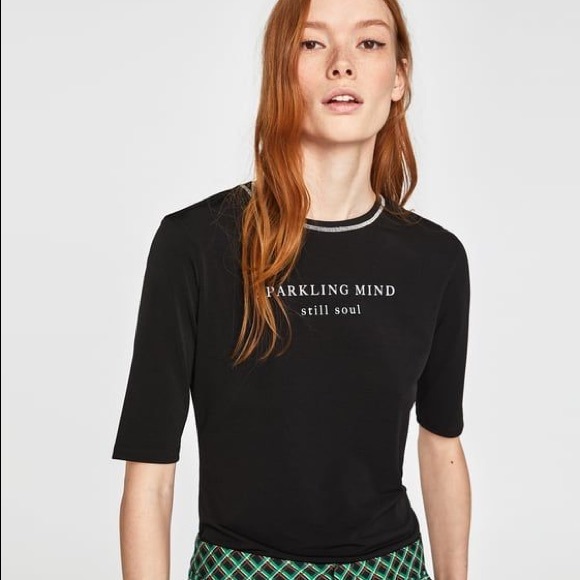Zara Tops - Zara graphic elbow sleeve tee size medium